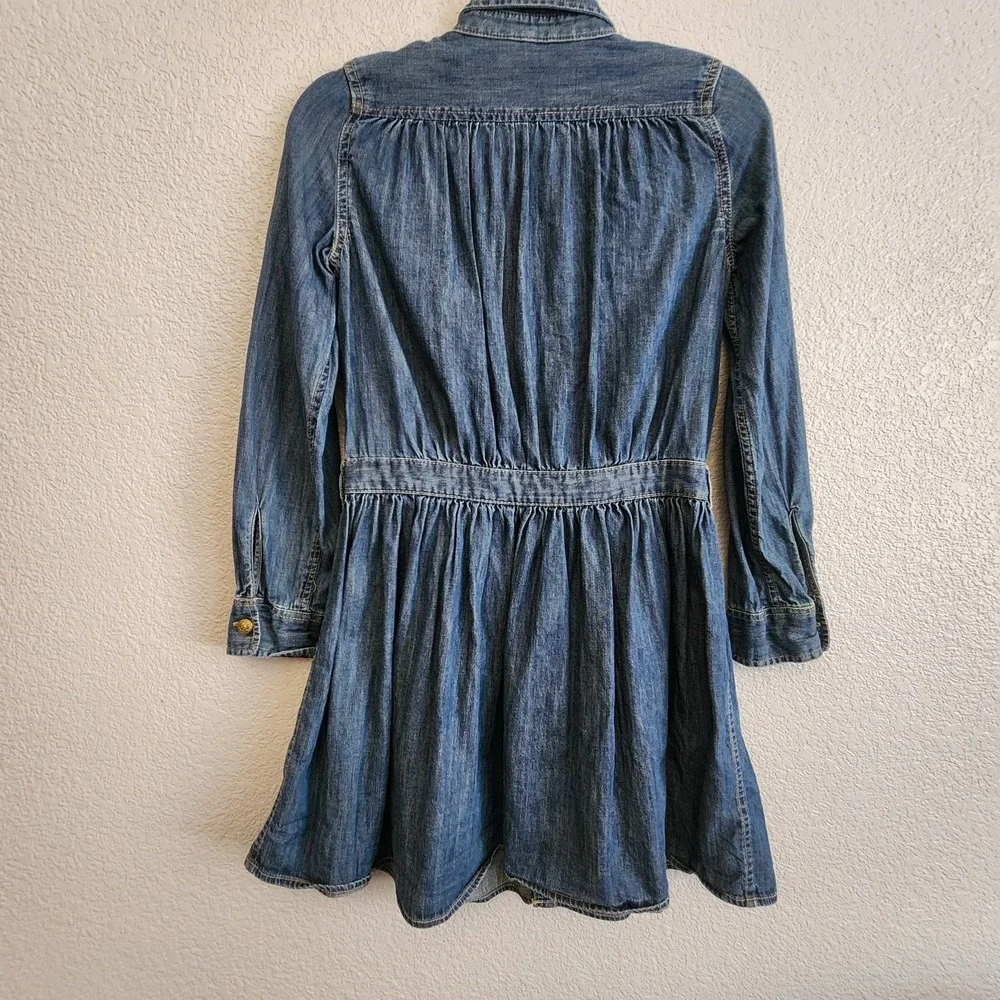 Polo Ralph Lauren Girls Denim Shirt Dress Sz 14 Button Front Long Sleeve Western
